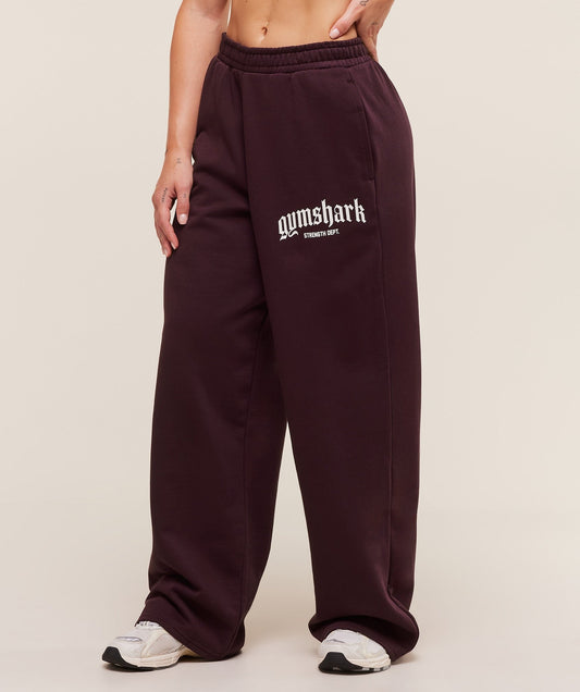 Gymshark Strength Department Wide Leg Joggers - Cherry Purple