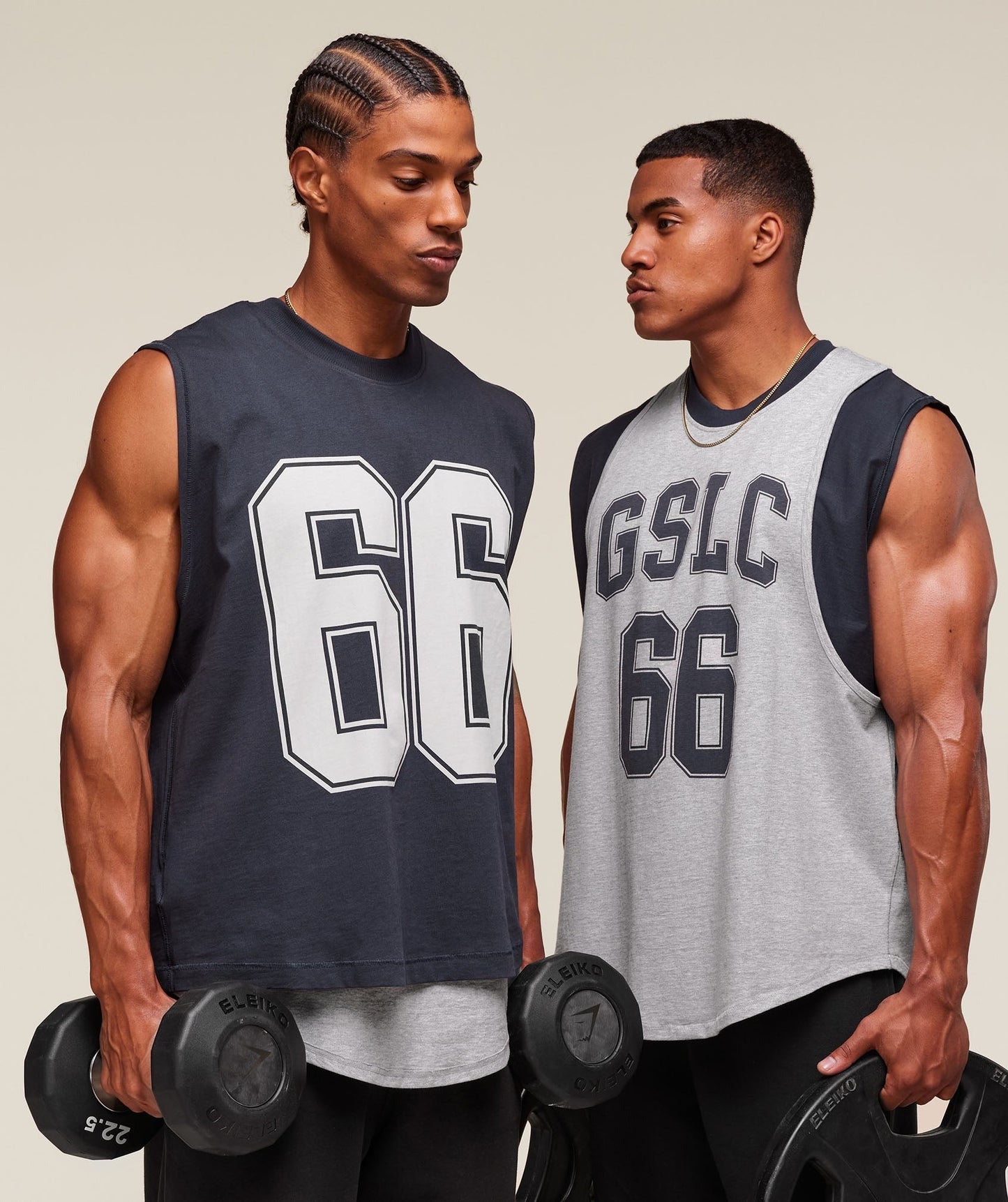Gymshark GSLC 2in1 Reversible Tank - Light Grey Core Marl/Heavy Blue