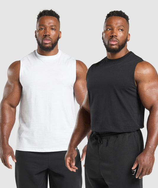 Gymshark Everyday Tank 2 Pack - White/Black