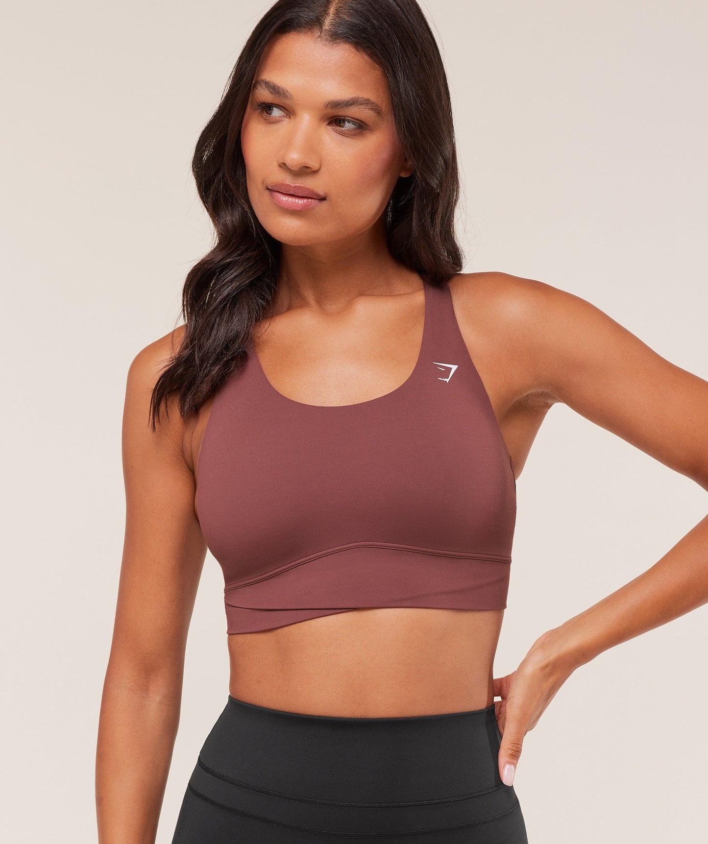 Gymshark Cross Over Sports Bra - Burgundy Brown