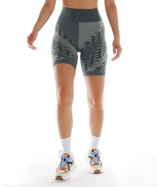 Gymshark Wtflex Cyborg Seamless Cycling Shorts - Charcoal Grey/Black/Light Grey