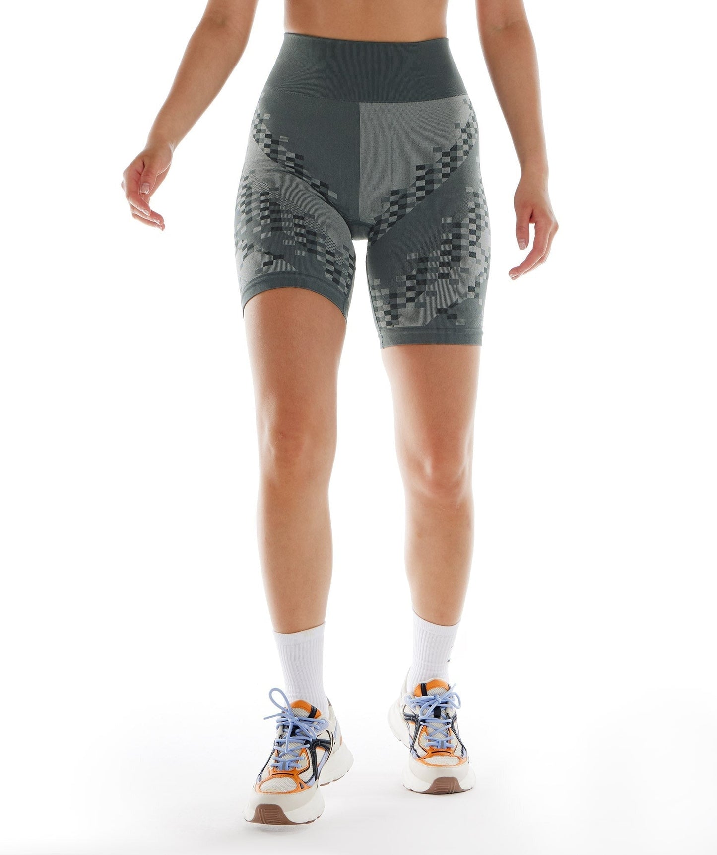 Gymshark Wtflex Cyborg Seamless Cycling Shorts - Charcoal Grey/Black/Light Grey