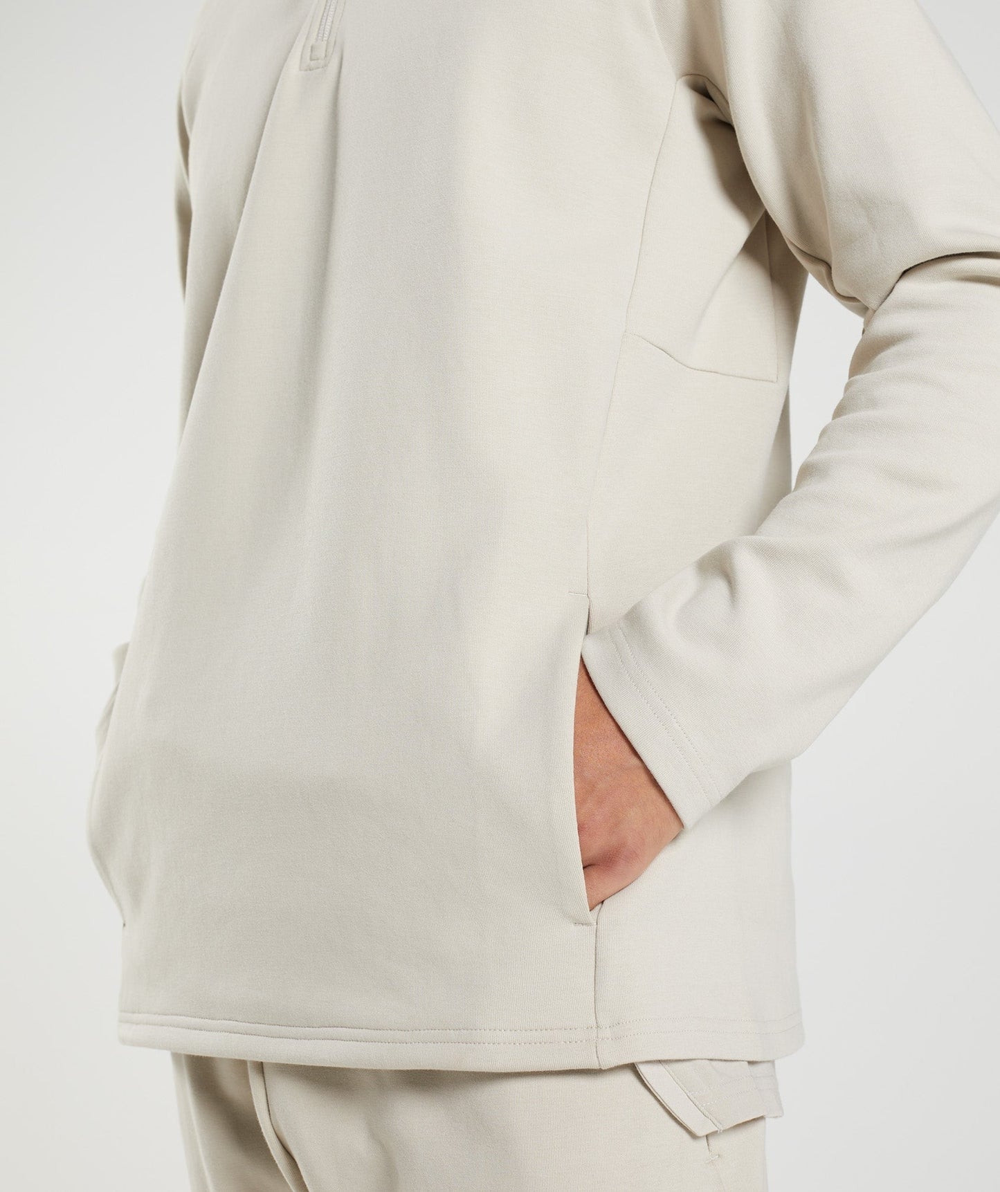 Gymshark Rest Day 1/4 Zip - Pebble Grey