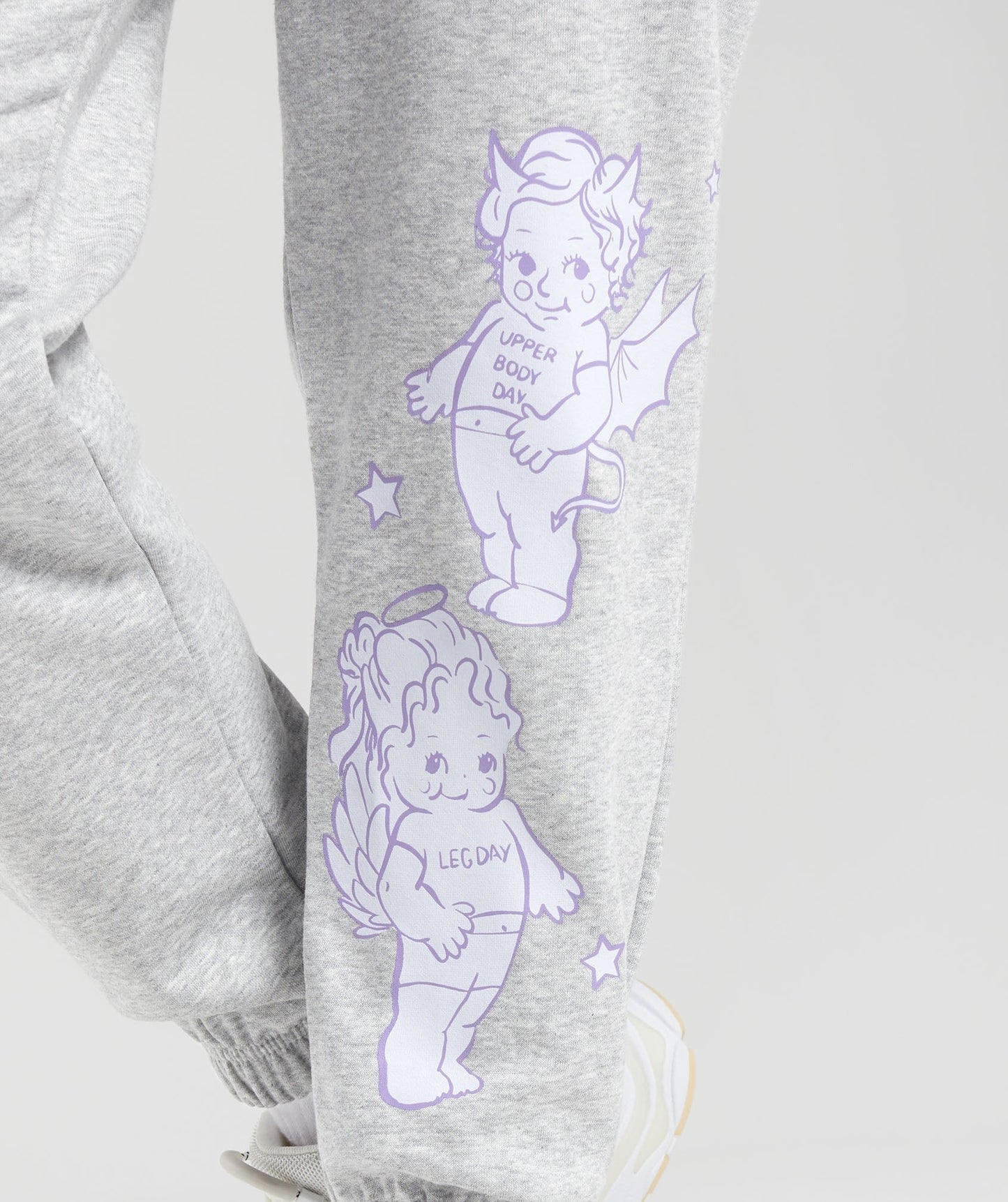 Gymshark Cherub Graphic Joggers - Light Grey Core Marl