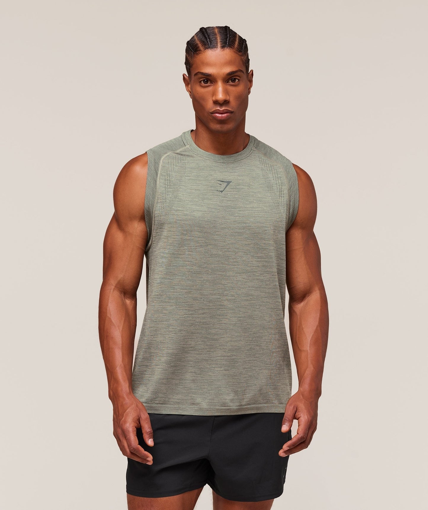 Gymshark Versatile Seamless Tank - Chalk Green/Slate Teal