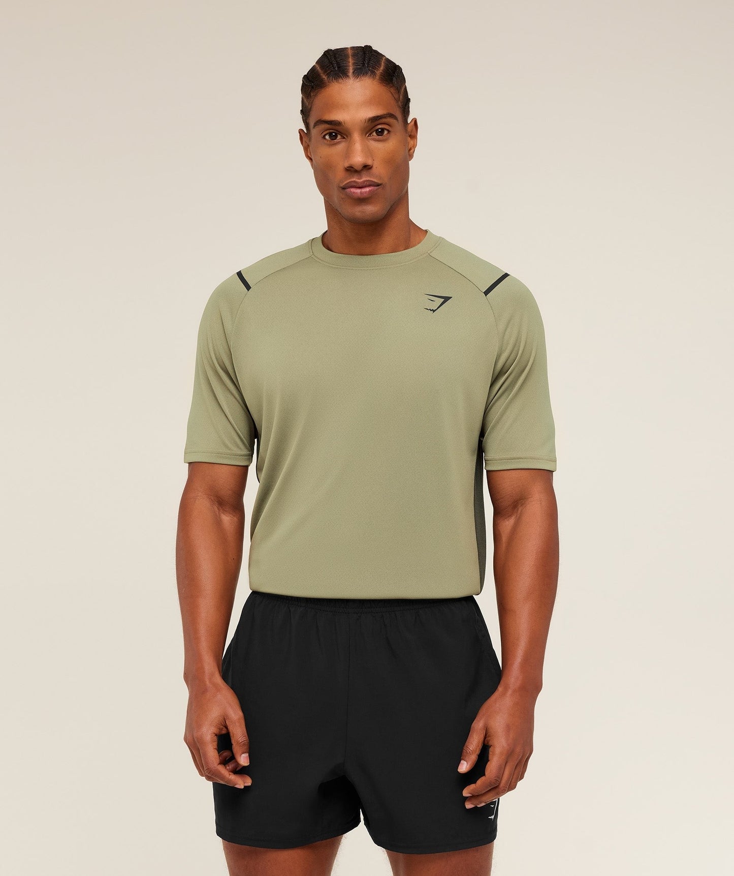 Gymshark Arrival Contrast T-Shirt - Grounded Green / Strength Green