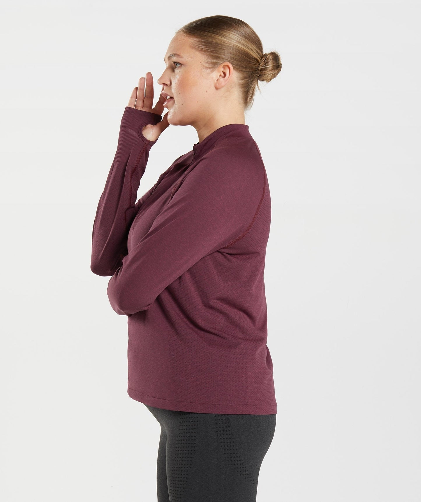 Gymshark Vital 1/2 Zip - Baked Maroon Marl