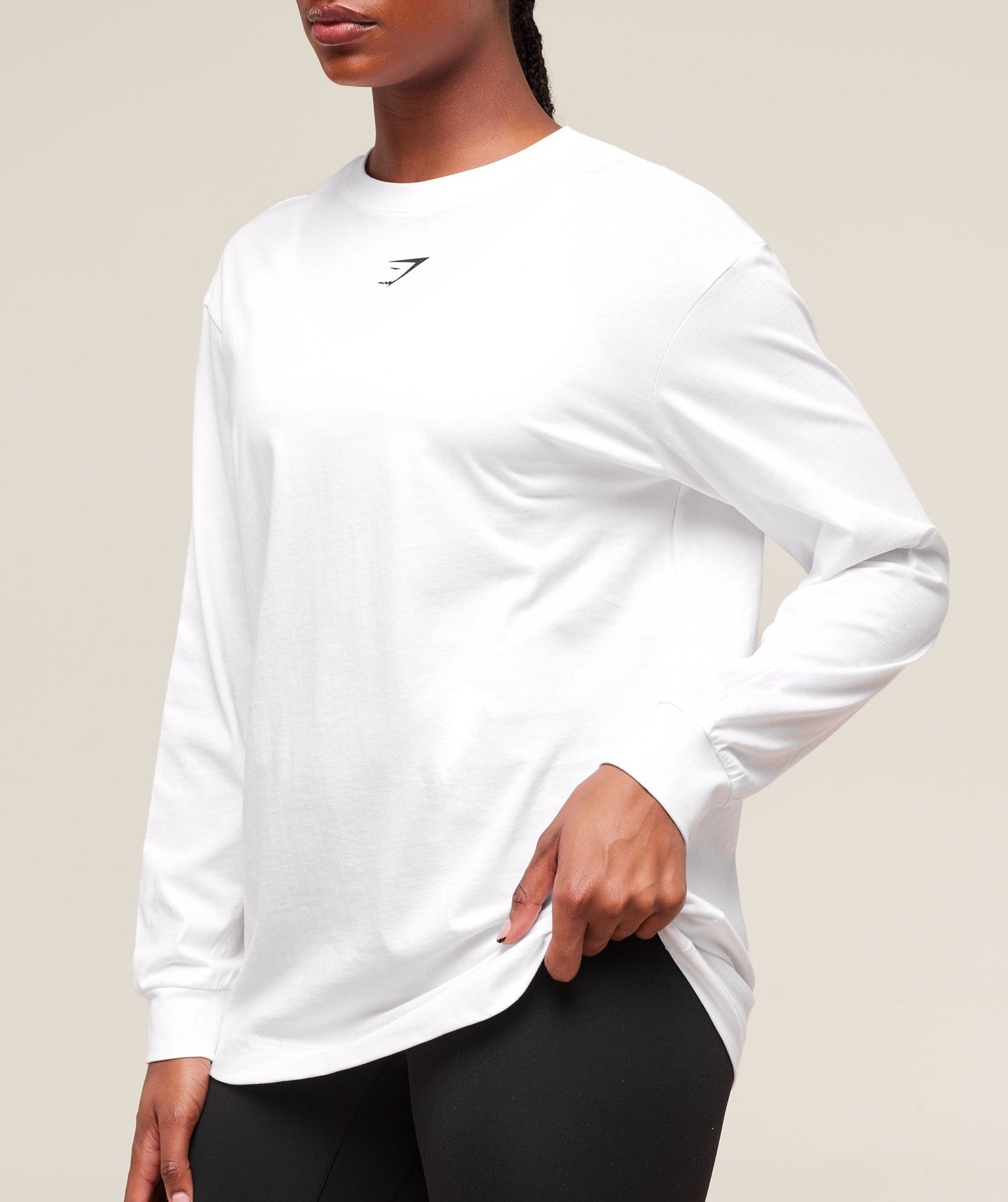 Gymshark Trace Graphic Long Sleeve Top - White