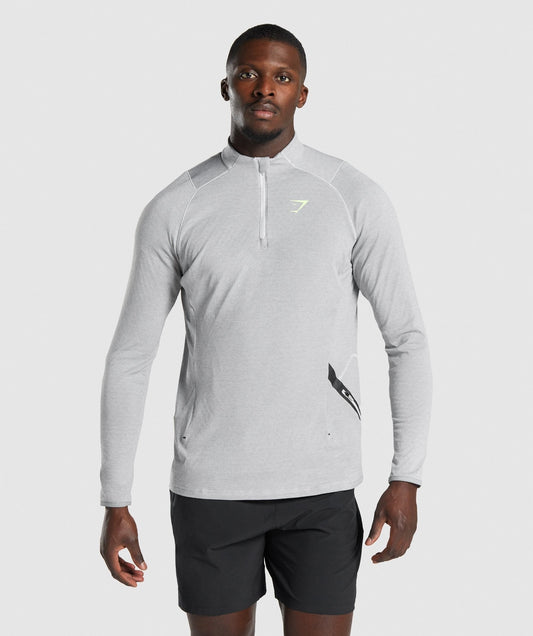 Gymshark Apex 1/4 Zip Pullover - Light Grey