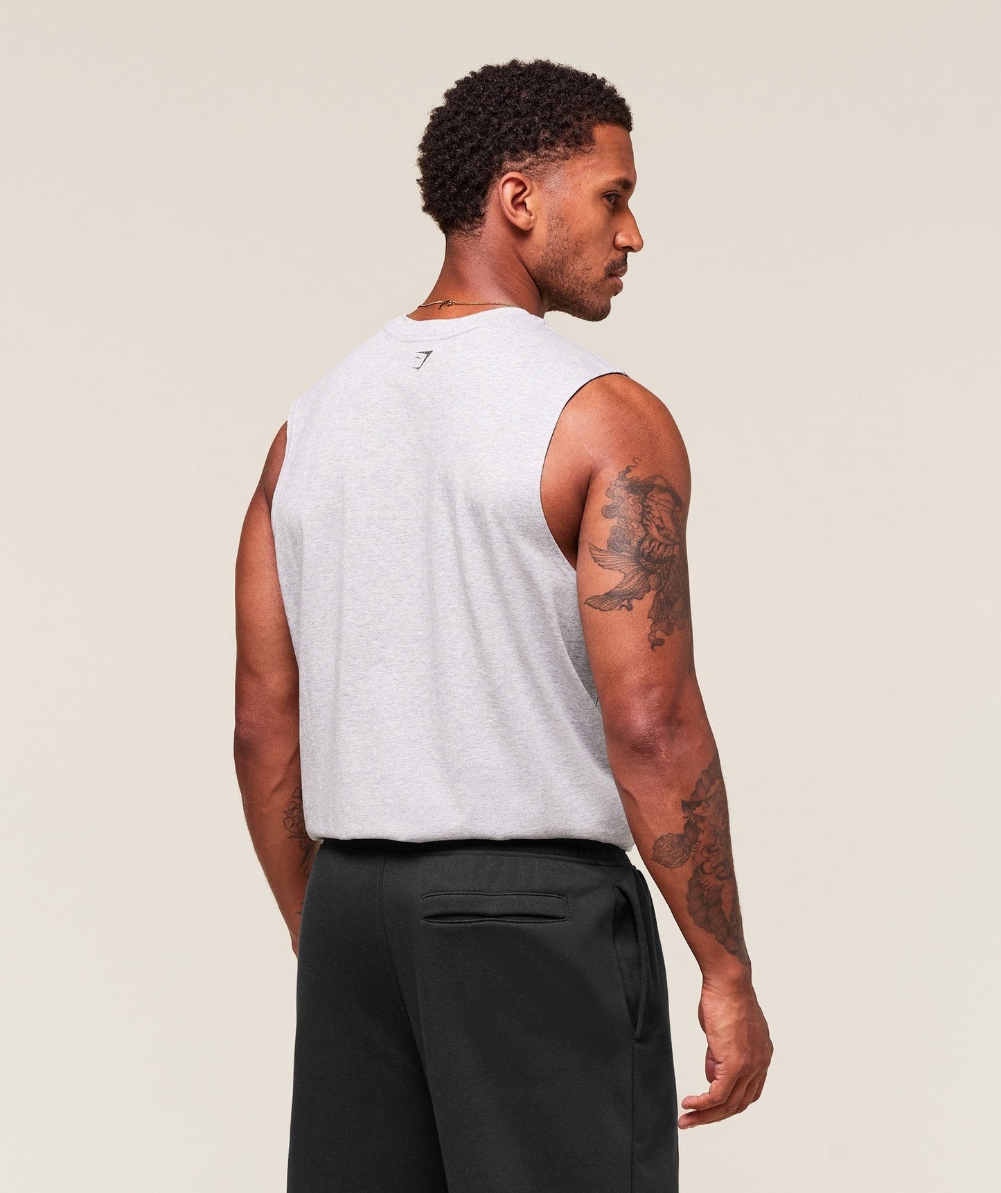Gymshark Worn Graphic Tank - Light Grey Core Marl