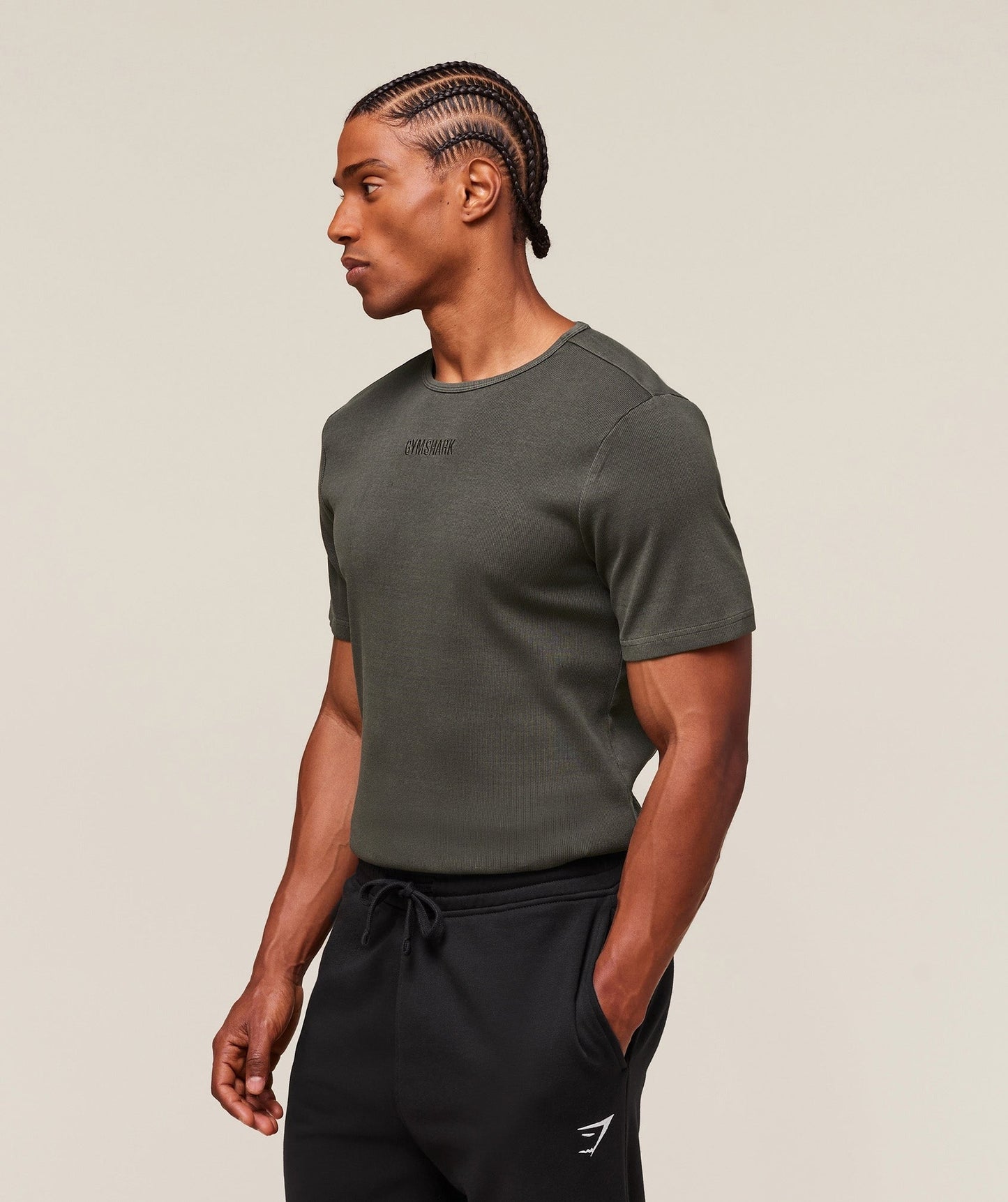Gymshark Premium Washed Ribbed T-Shirt - Strength Green
