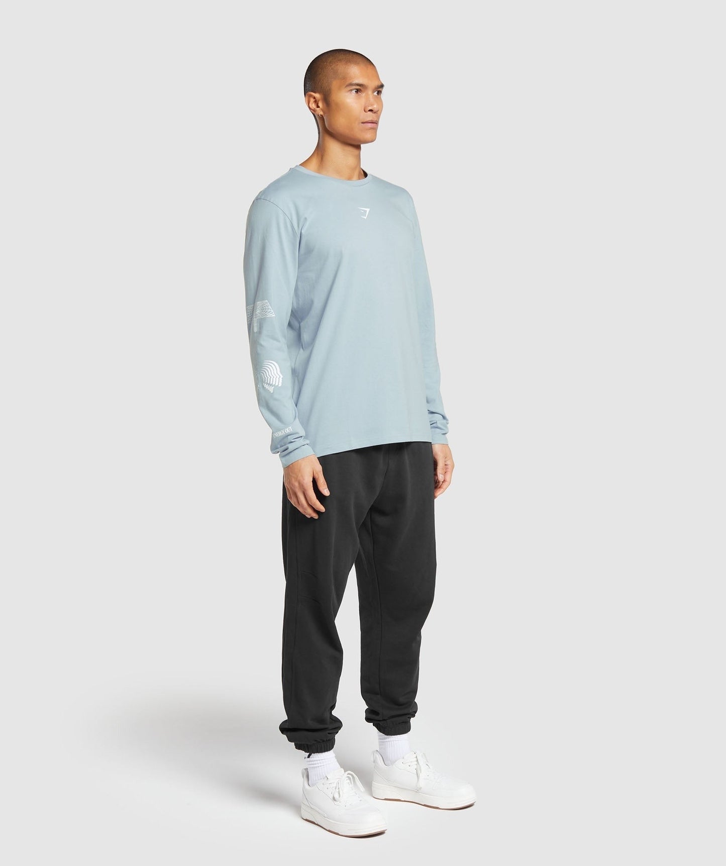 Gymshark Hybrid Wellness Long Sleeve T-Shirt - Salt Blue