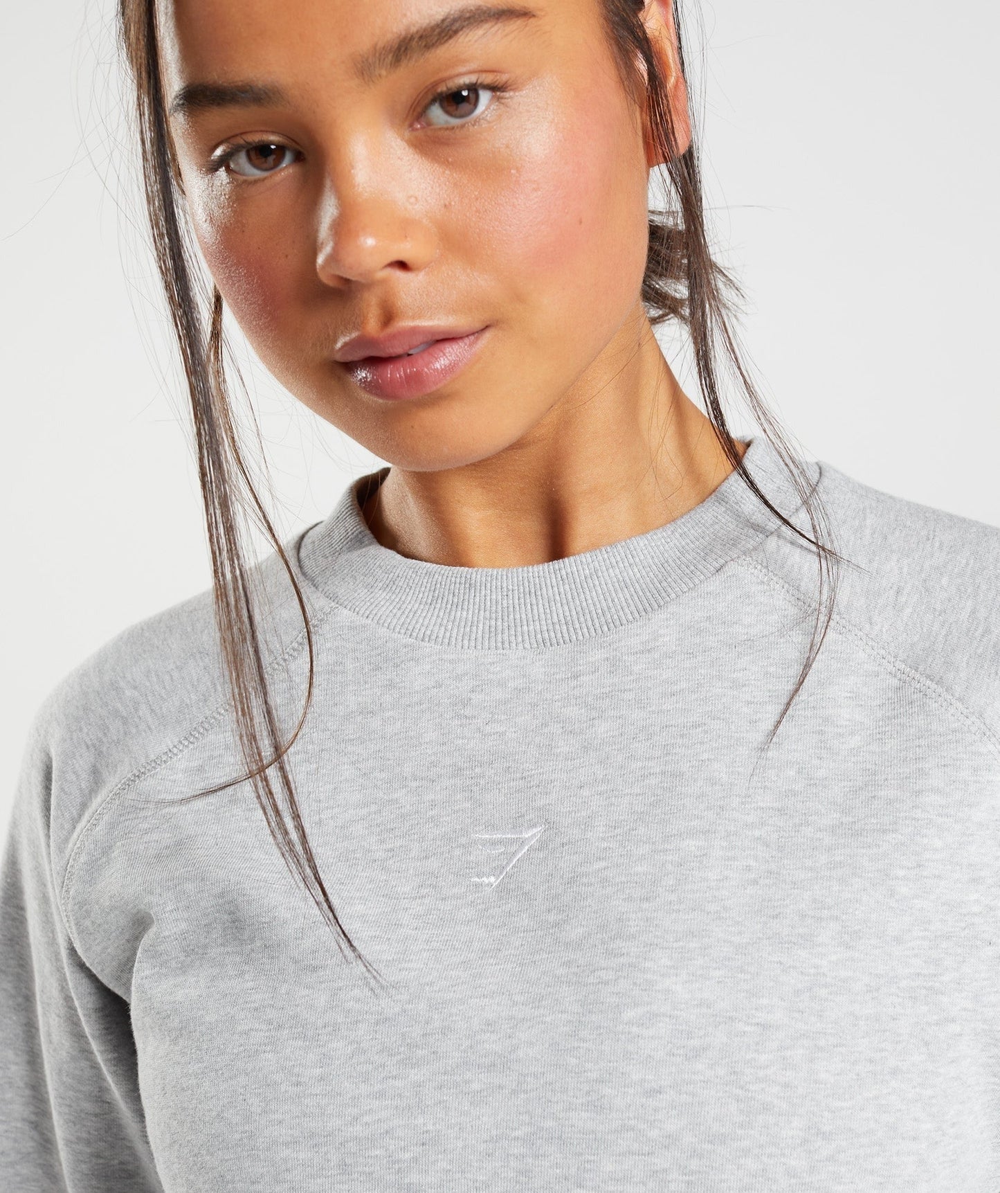 Gymshark Training Crop Sweater - Light Grey Core Marl