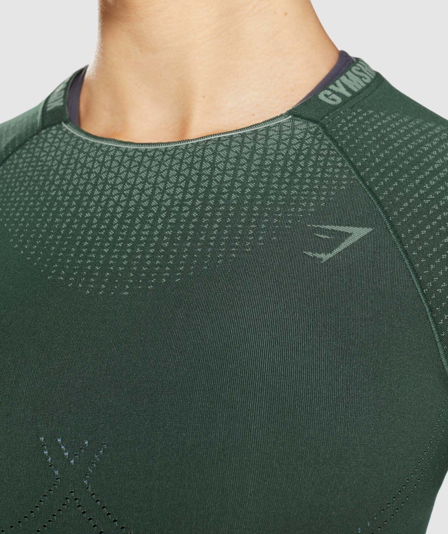 Gymshark Apex Seamless Crop Top - Obsidian Green/Cucumber Green