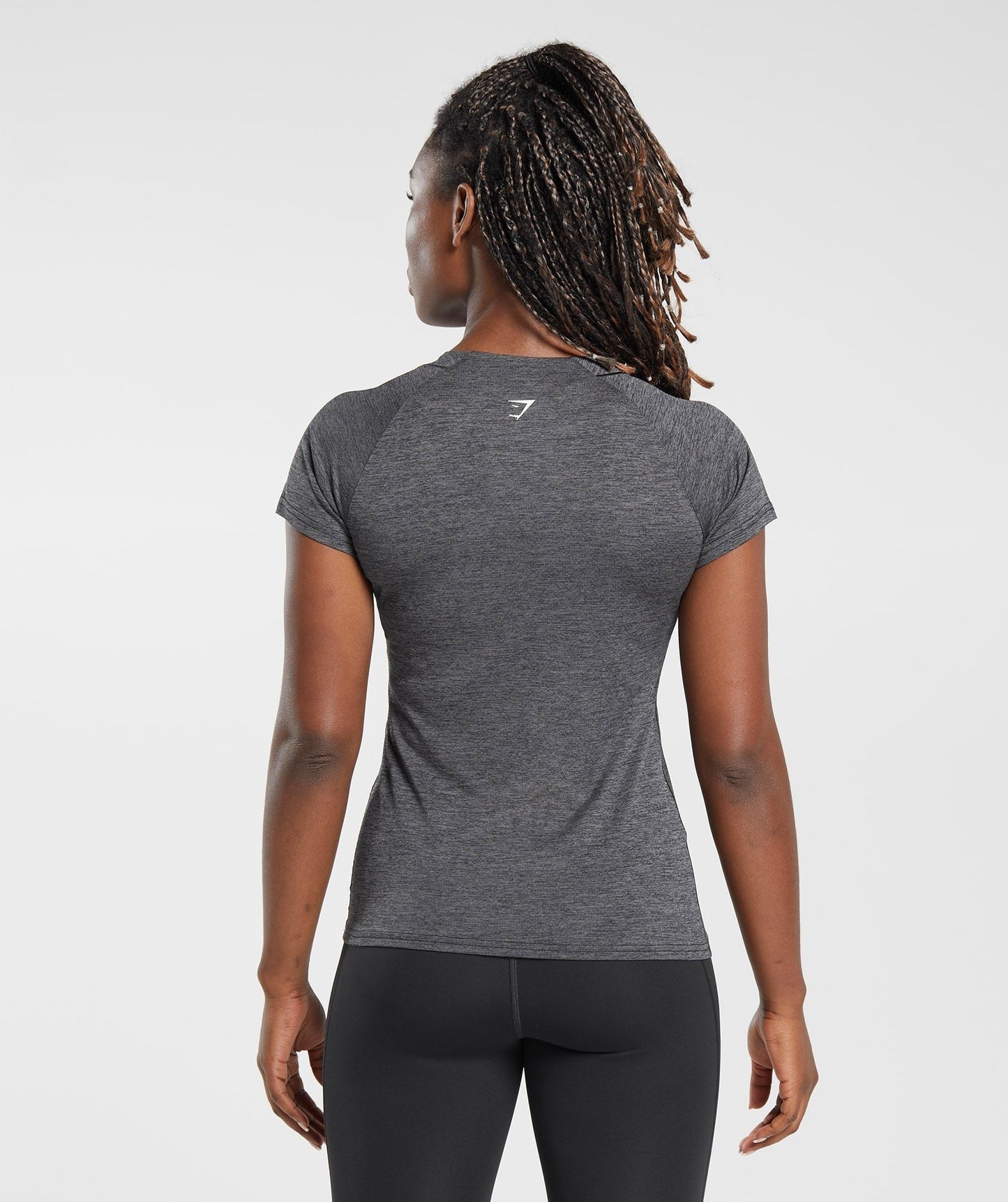 Gymshark Running T-Shirt - Black/Silhouette Grey Marl