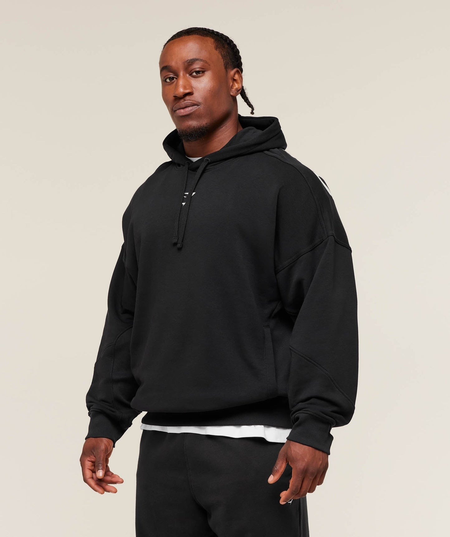 Gymshark Power Oversized Hoodie - Black/Oat White