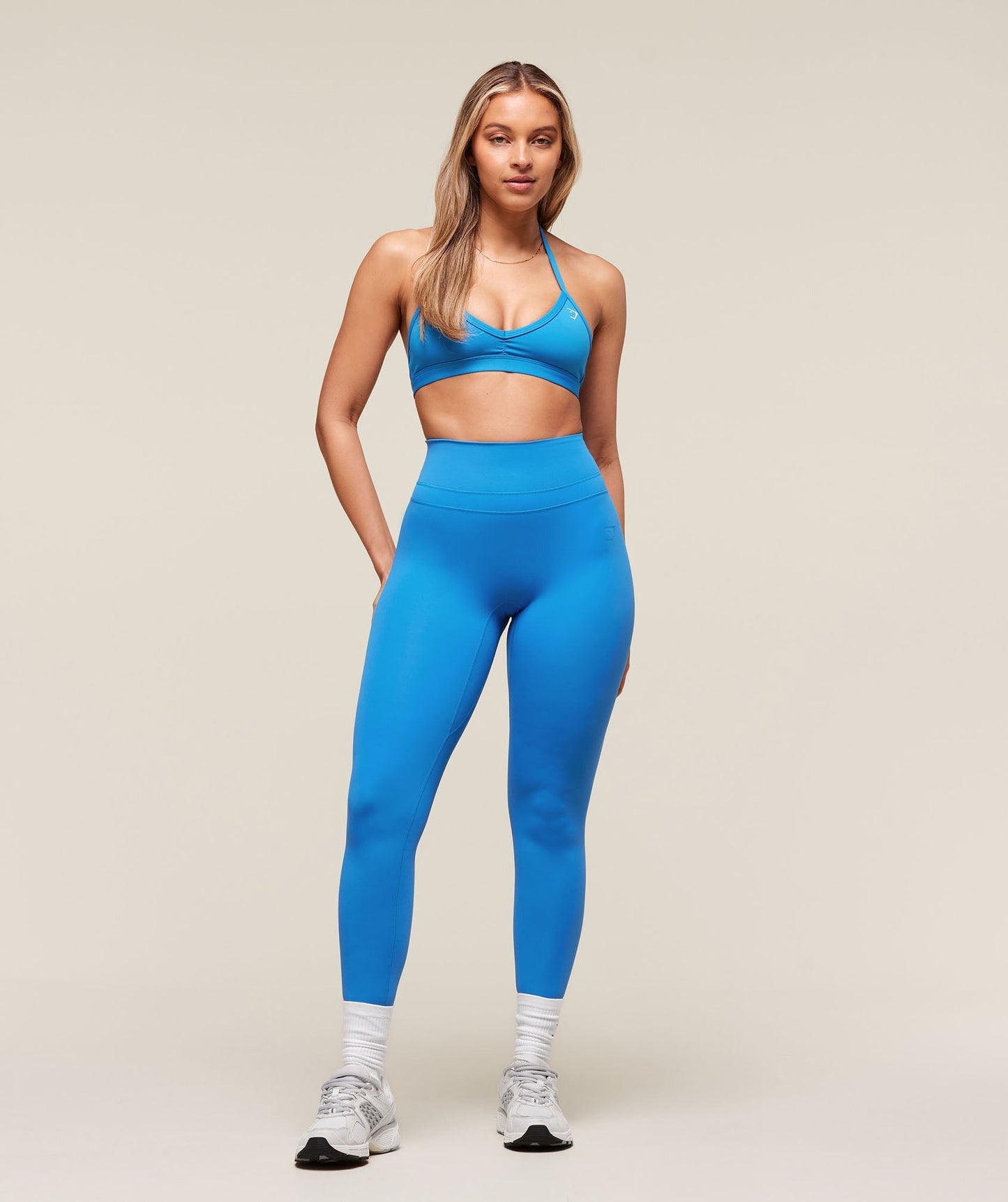 Gymshark Minimal Halterneck Sports Bra - Active Blue