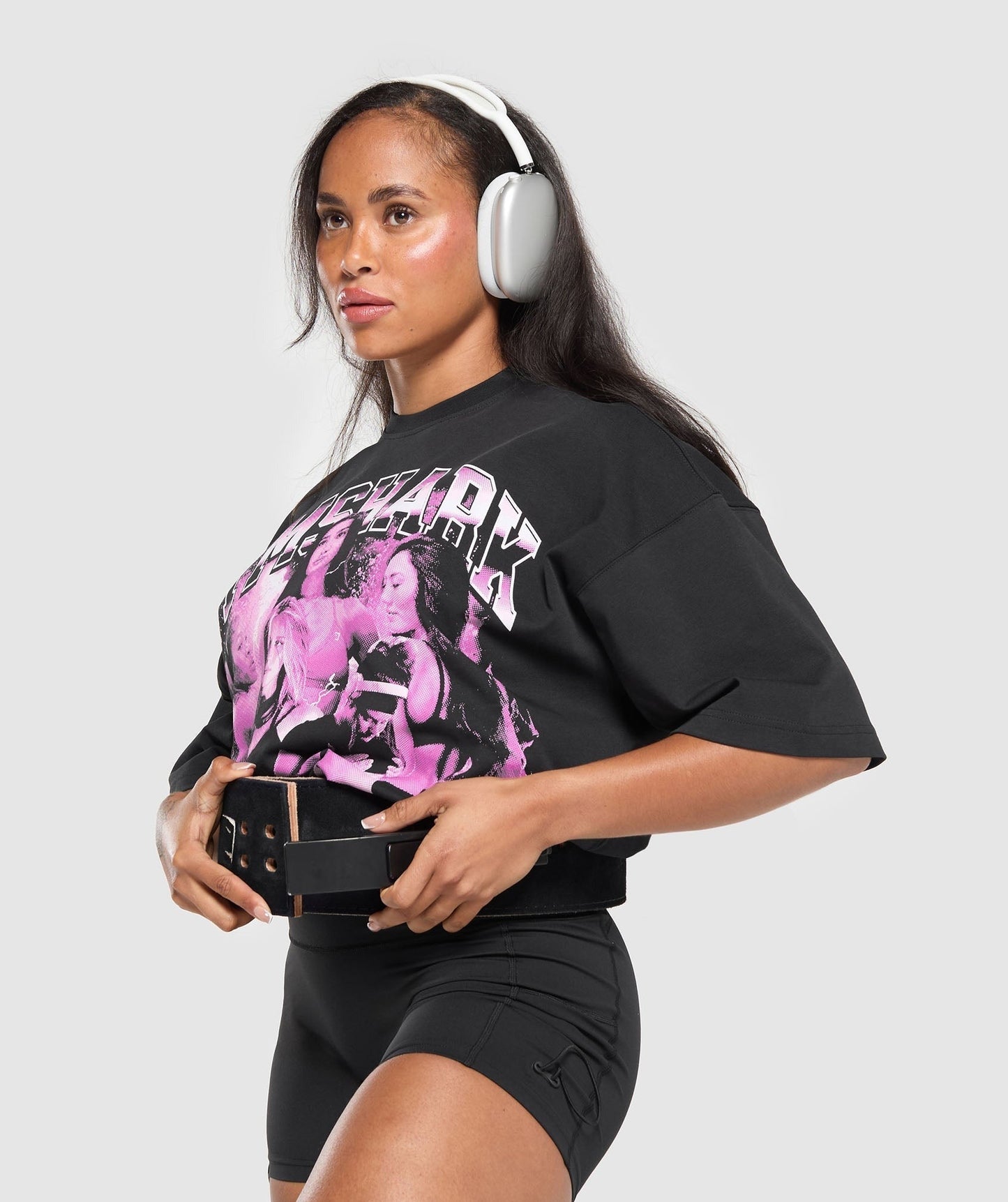 Gymshark Women Athlete Bootleg Graphic T-Shirt - Black