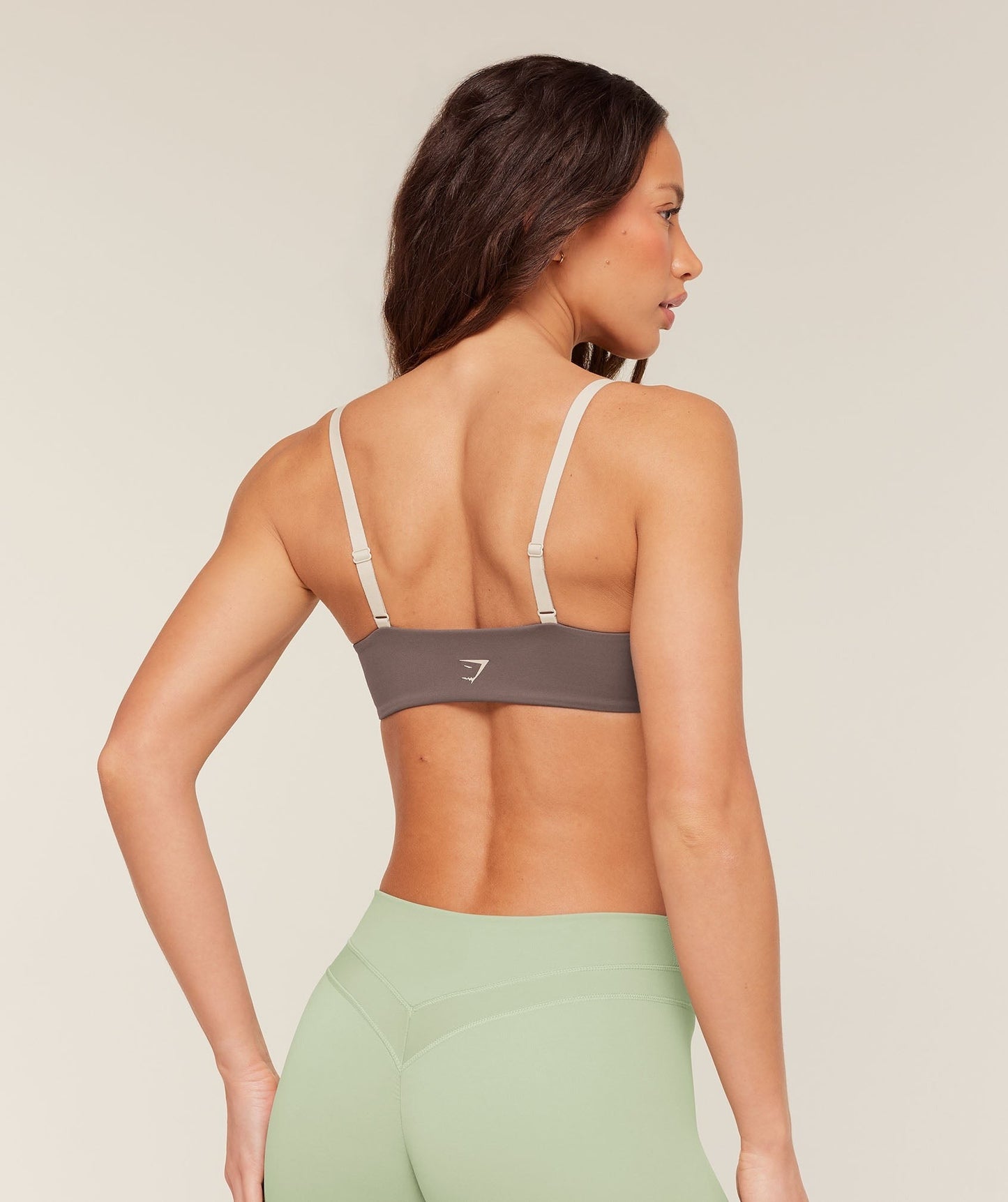 Gymshark Colour Block Sports Bra - Cool Brown/Pebble Grey