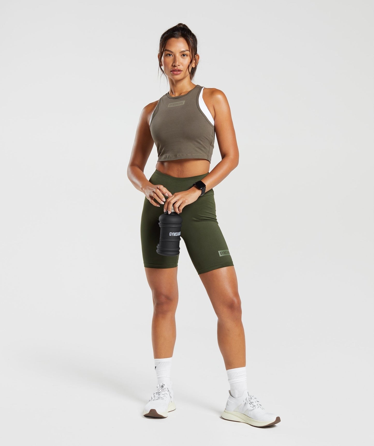 Gymshark Block Crop Tank - Camo Brown
