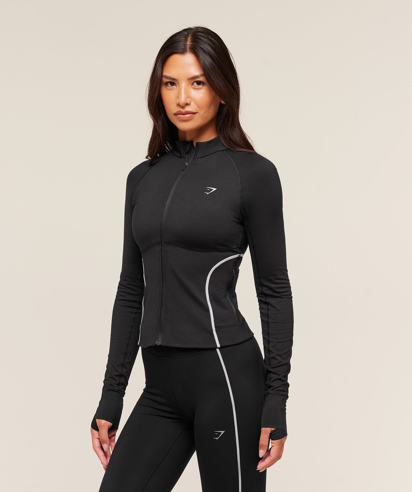 Gymshark Running Warmth Zip Up Jacket - Black