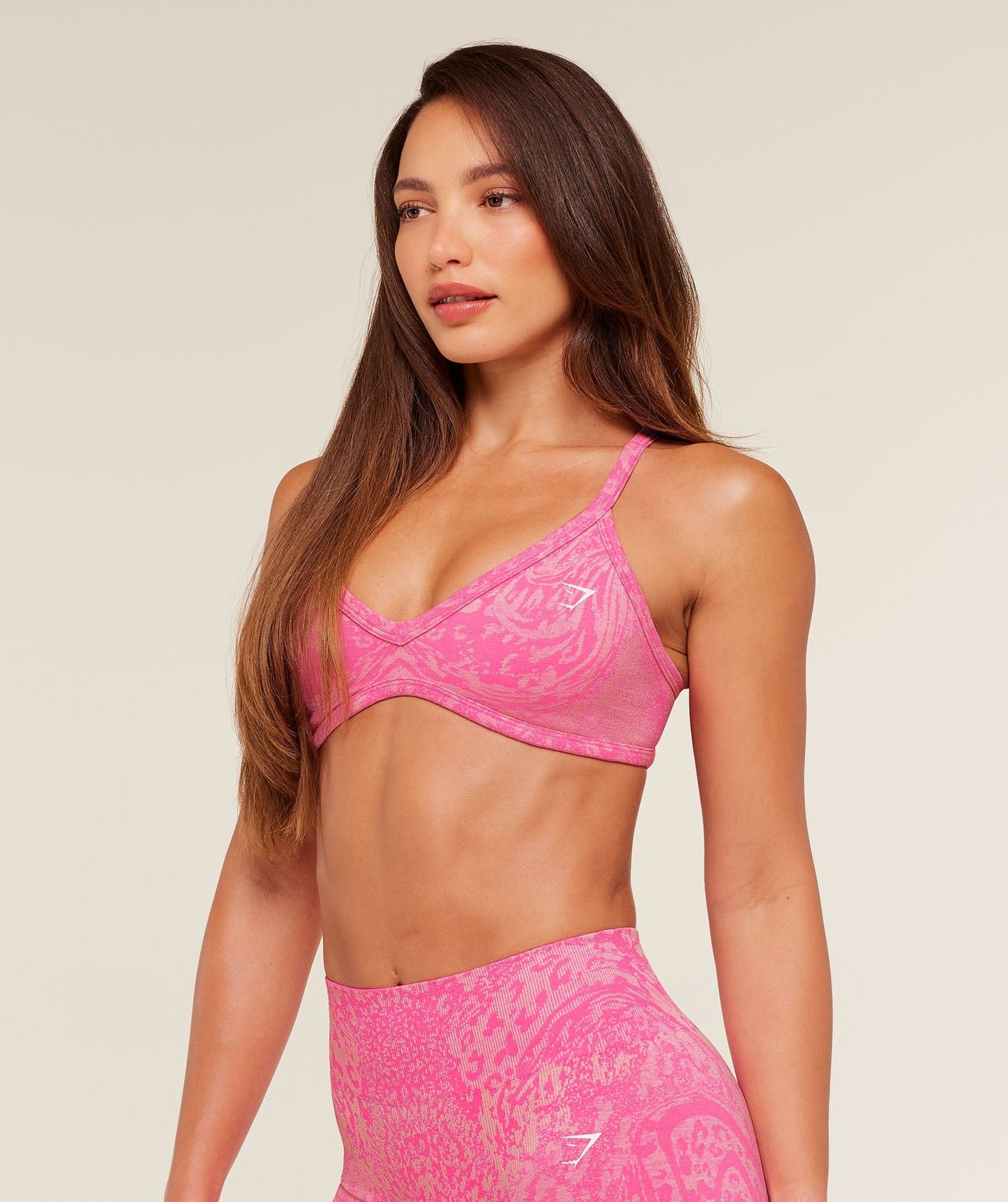 Gymshark Adapt Animal X Whitney Sports Bra - Electric Pink / Sorbet Yellow