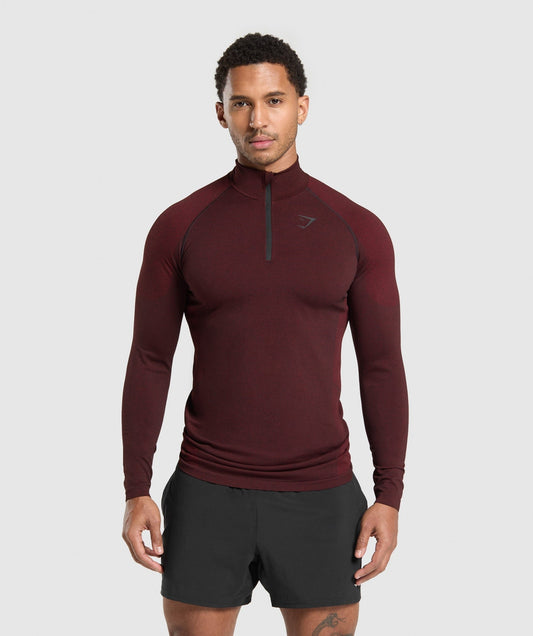 Gymshark Vital 1/4 Zip - Black/Sets Red