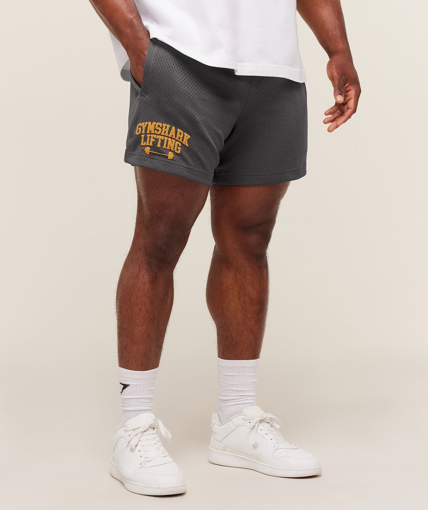 Gymshark Lifting Barbell Mesh 5" Short - Grey