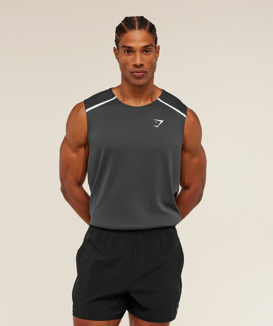 Gymshark Arrival Contrast Tank - Grey/Black