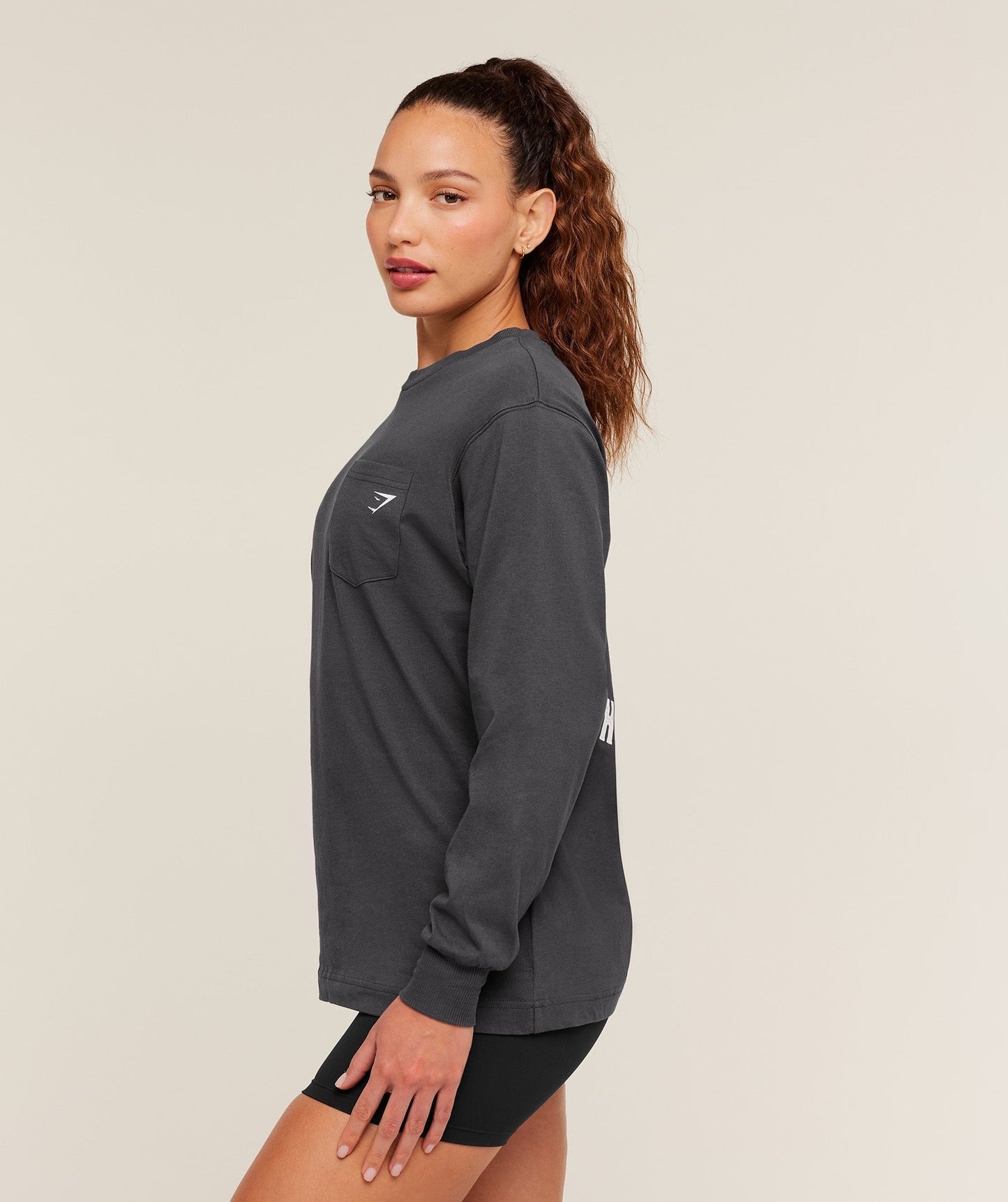 Gymshark Heavy Duty Oversized Long Sleeve T-Shirt - Onyx Grey