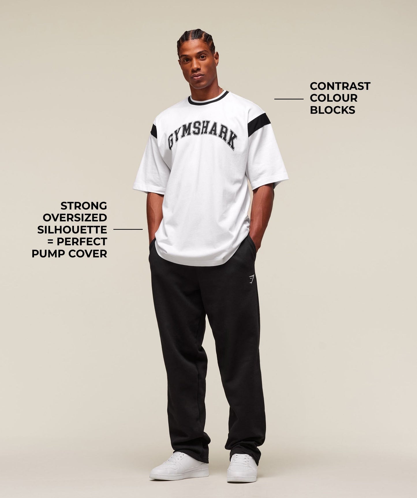Gymshark GSLC Oversized T-Shirt - White/Black