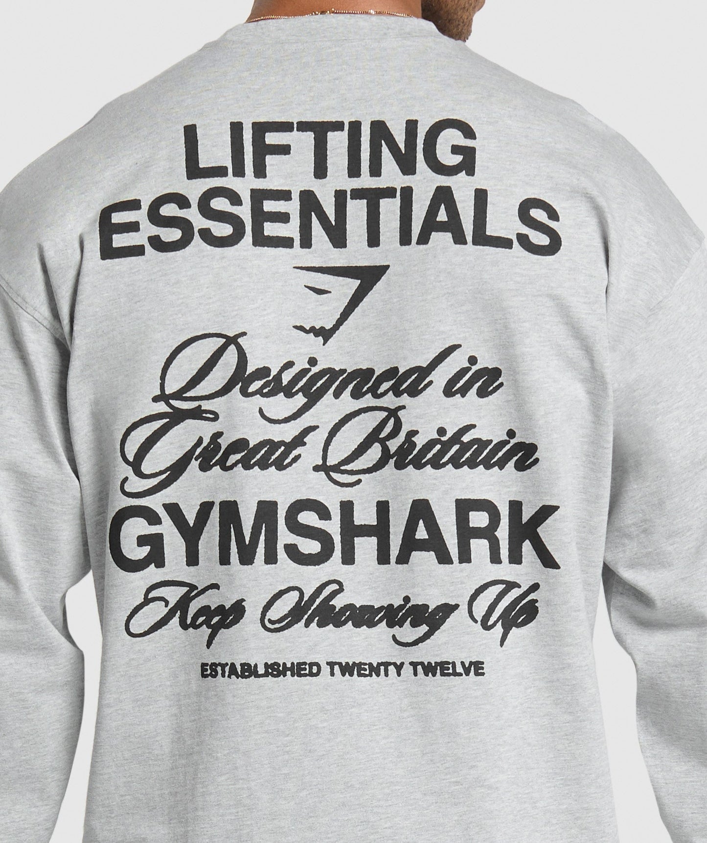 Gymshark EST 2012 Long Sleeve T-Shirt - Light Grey Core Marl