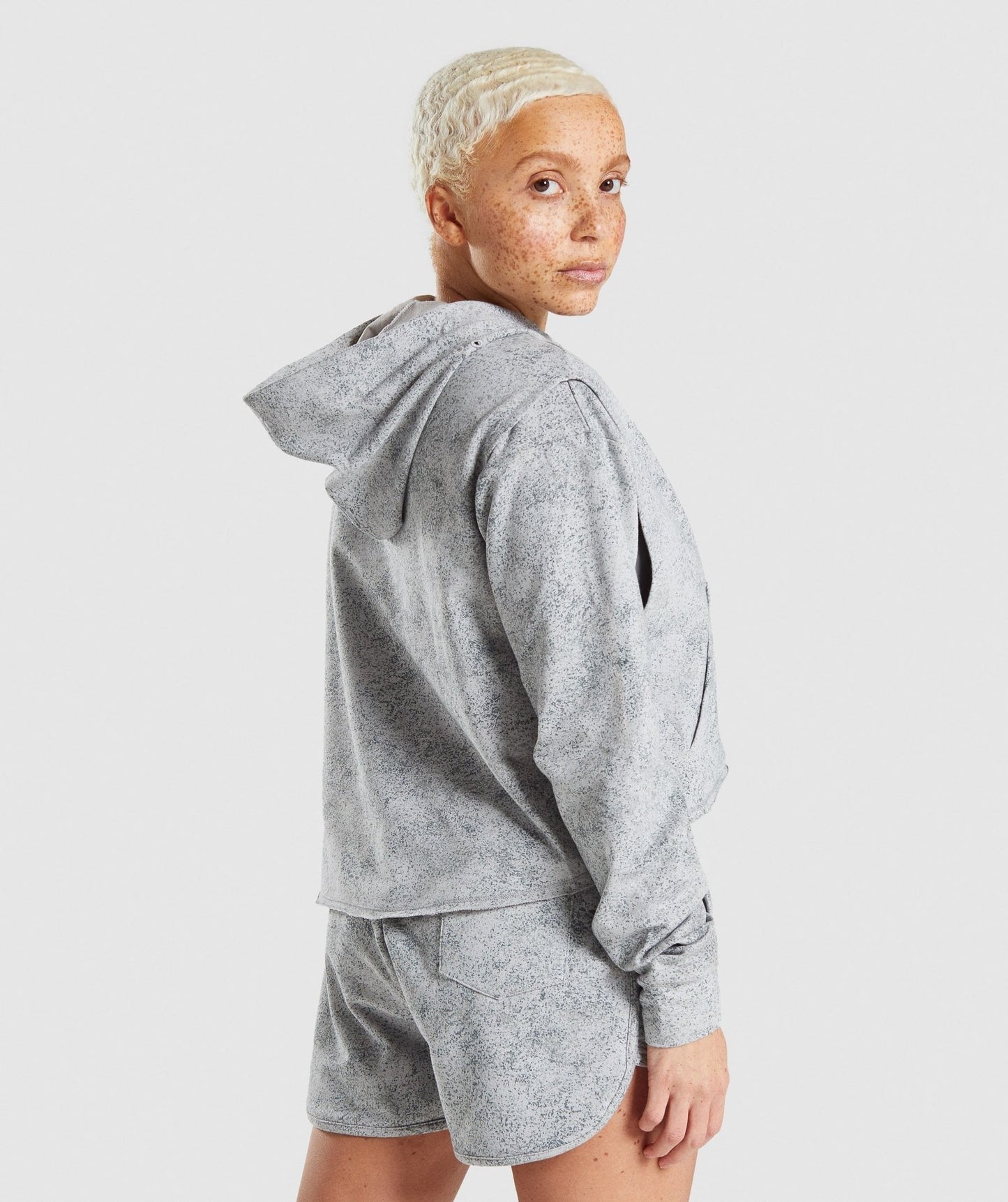 Gymshark Chalk Hoodie - Light Grey Print
