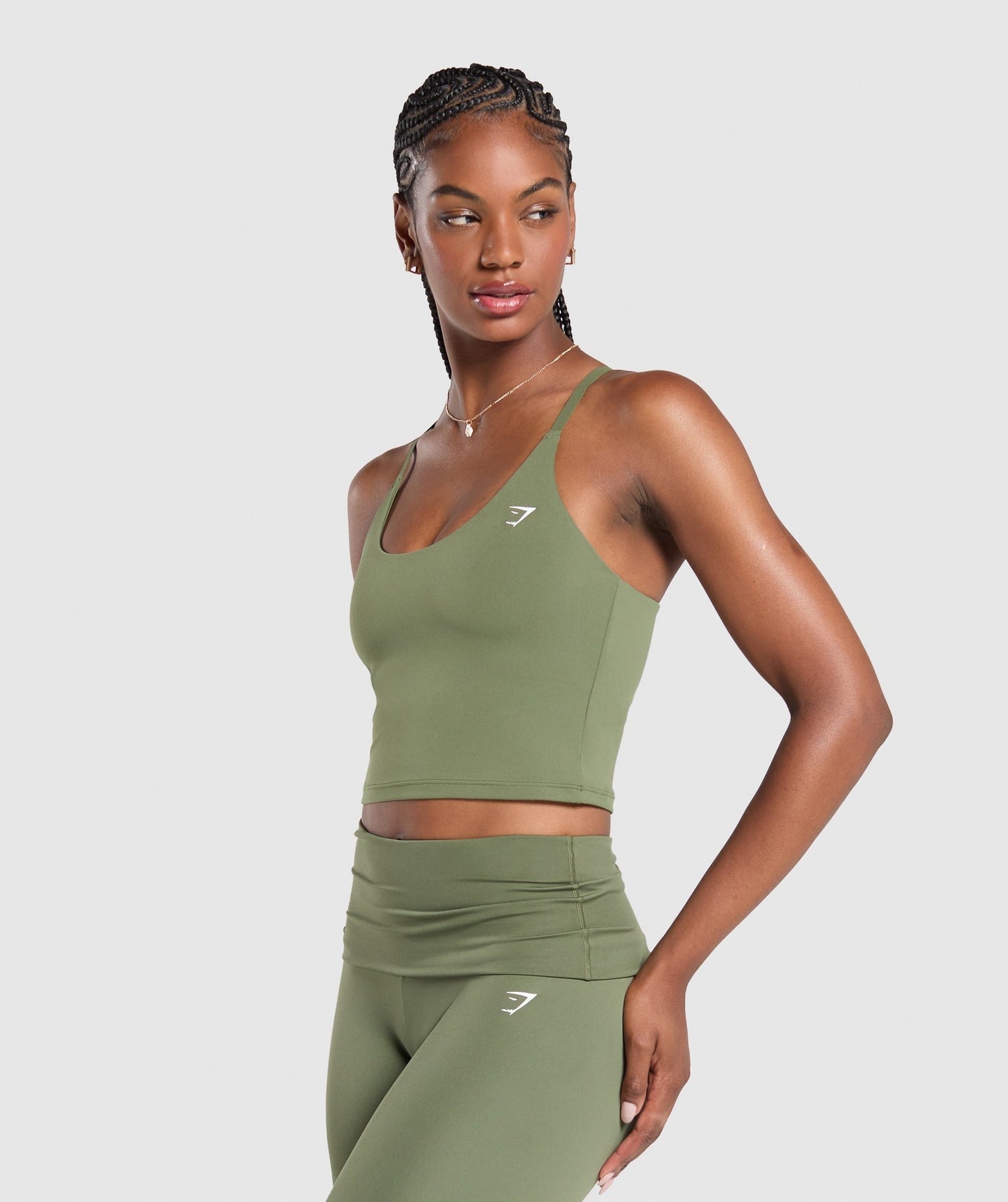Gymshark Training Cami Tank With Shelf - Core Olive