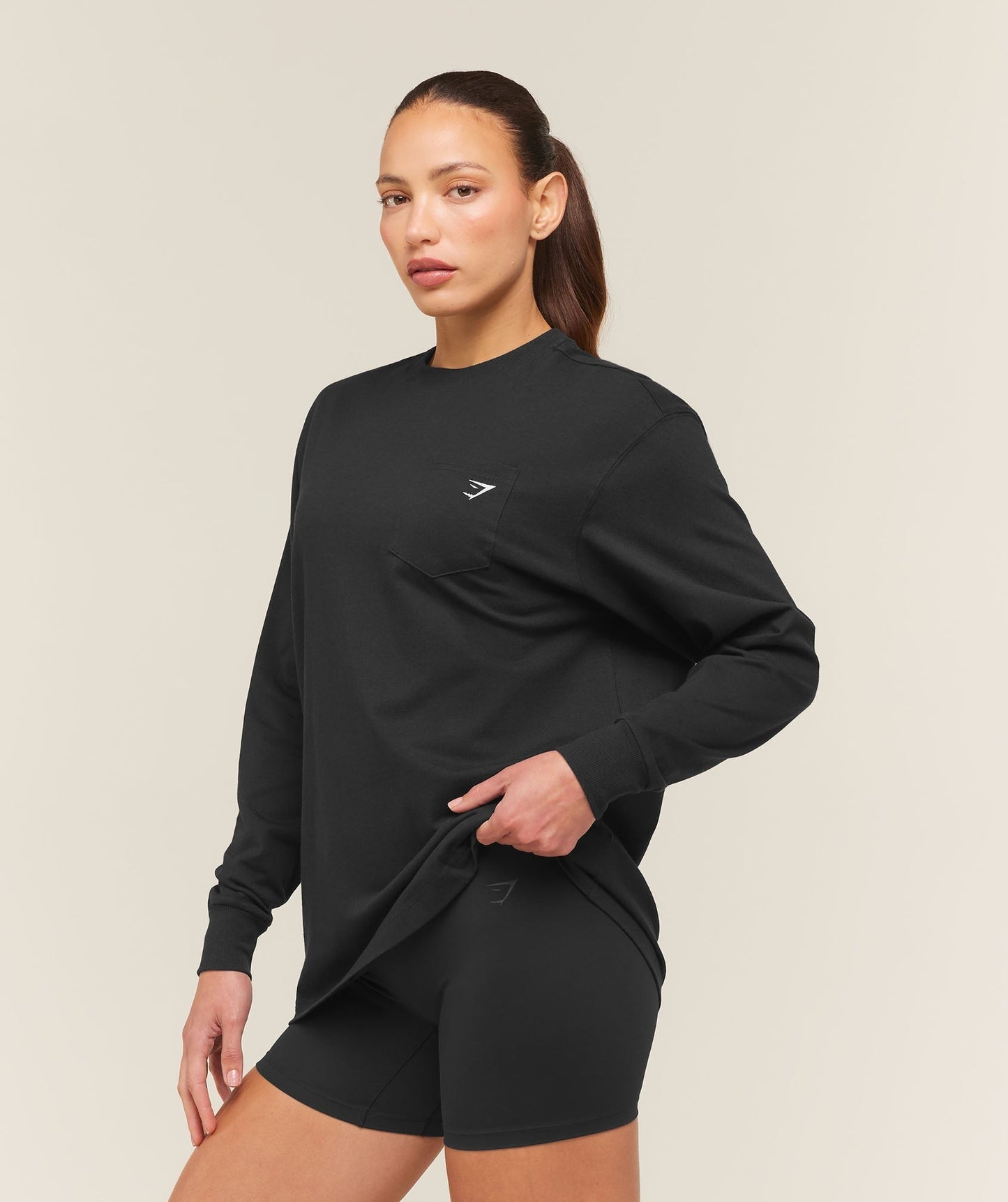 Gymshark Juicy Peach Long Sleeve T-Shirt - Black