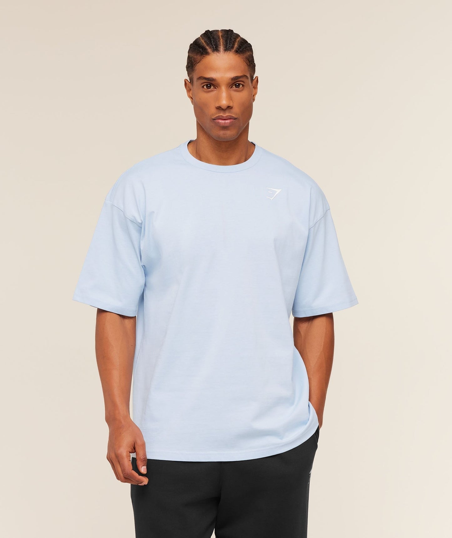 Gymshark Crest Oversized T-Shirt - Chilled Blue
