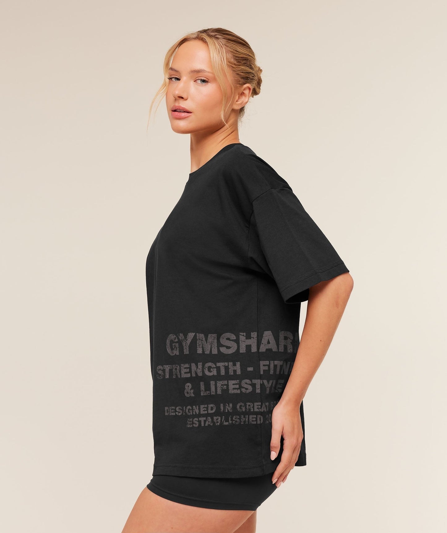 Gymshark Stacked Graphic Short Sleeve T-Shirt - Black