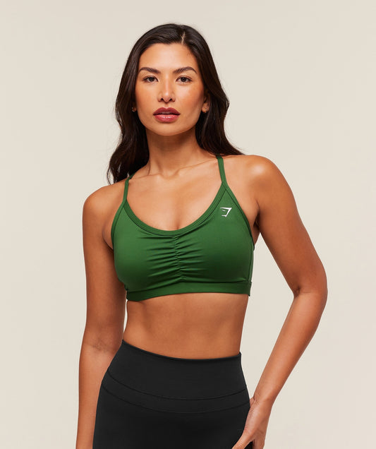 Gymshark Ruched Sports Bra - Athletic Green