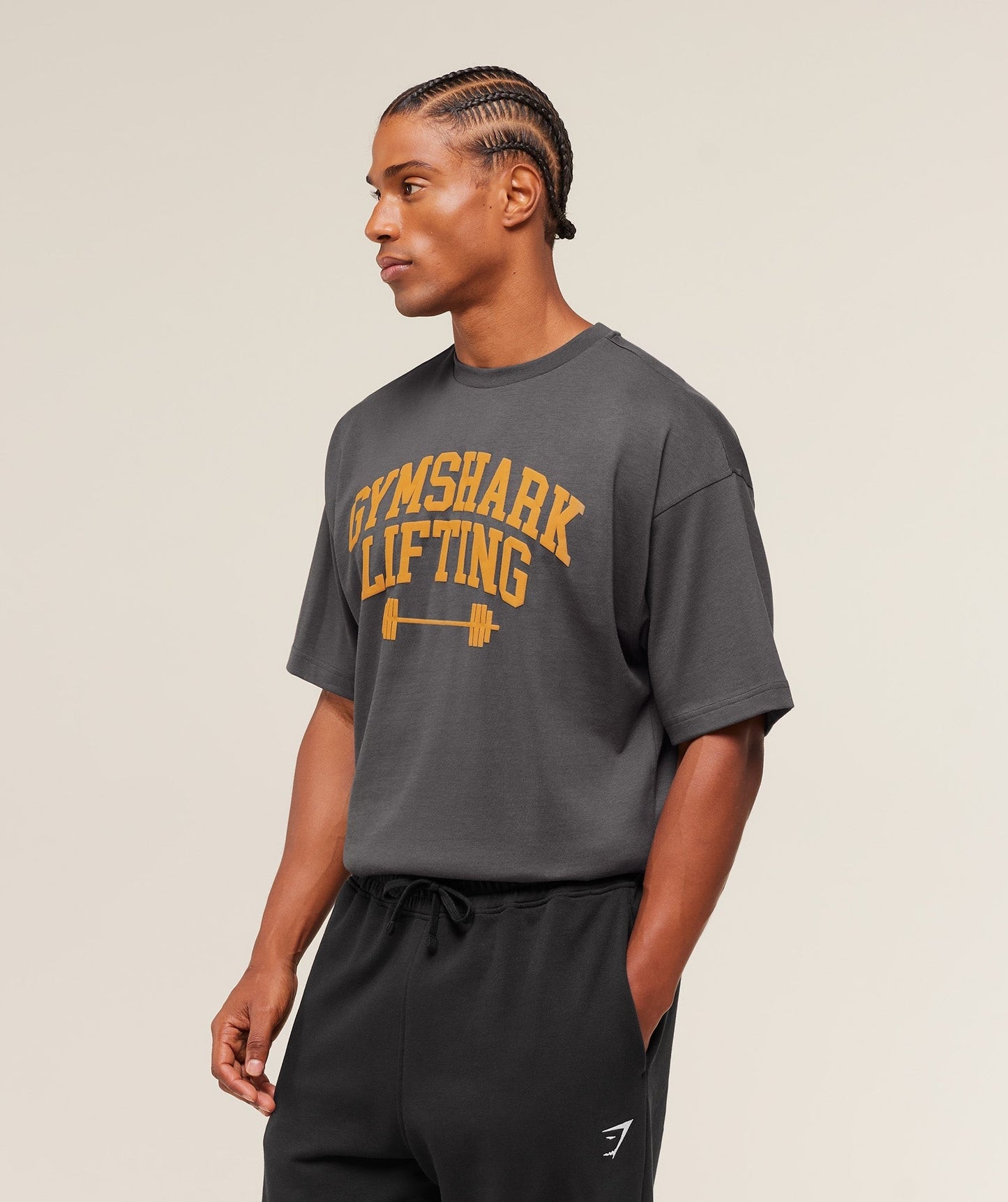 Gymshark Lifting Barbell T-Shirt - Onyx Grey