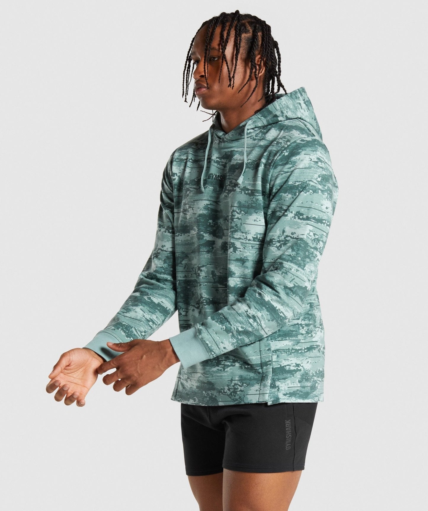 Gymshark Chalk Hoodie - Light Green Print