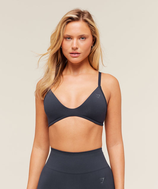 Gymshark Soft Sculpt V-neck Sports Bra - Heavy Blue