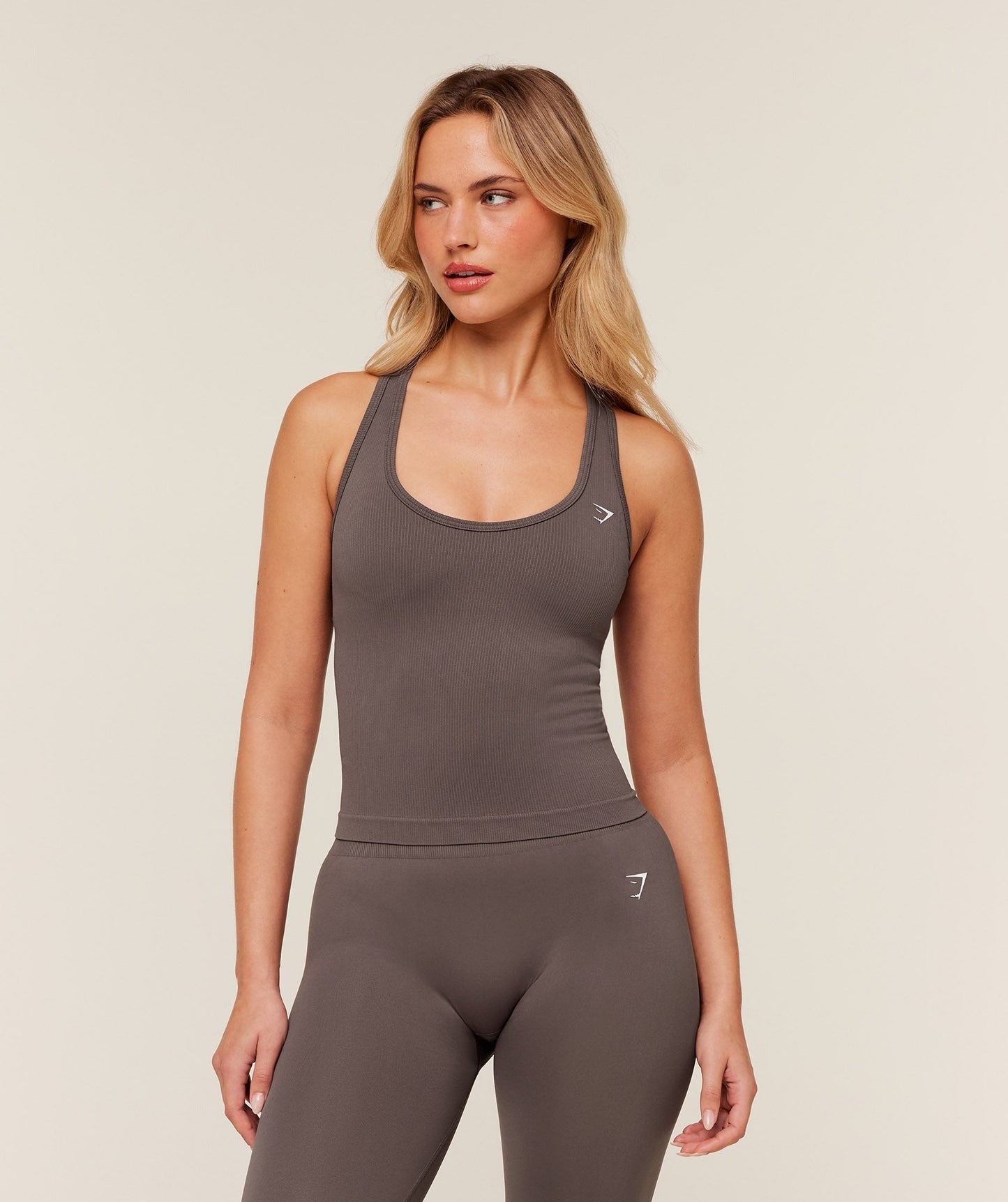 Gymshark Everyday Seamless Ribbed Tank - Cool Brown