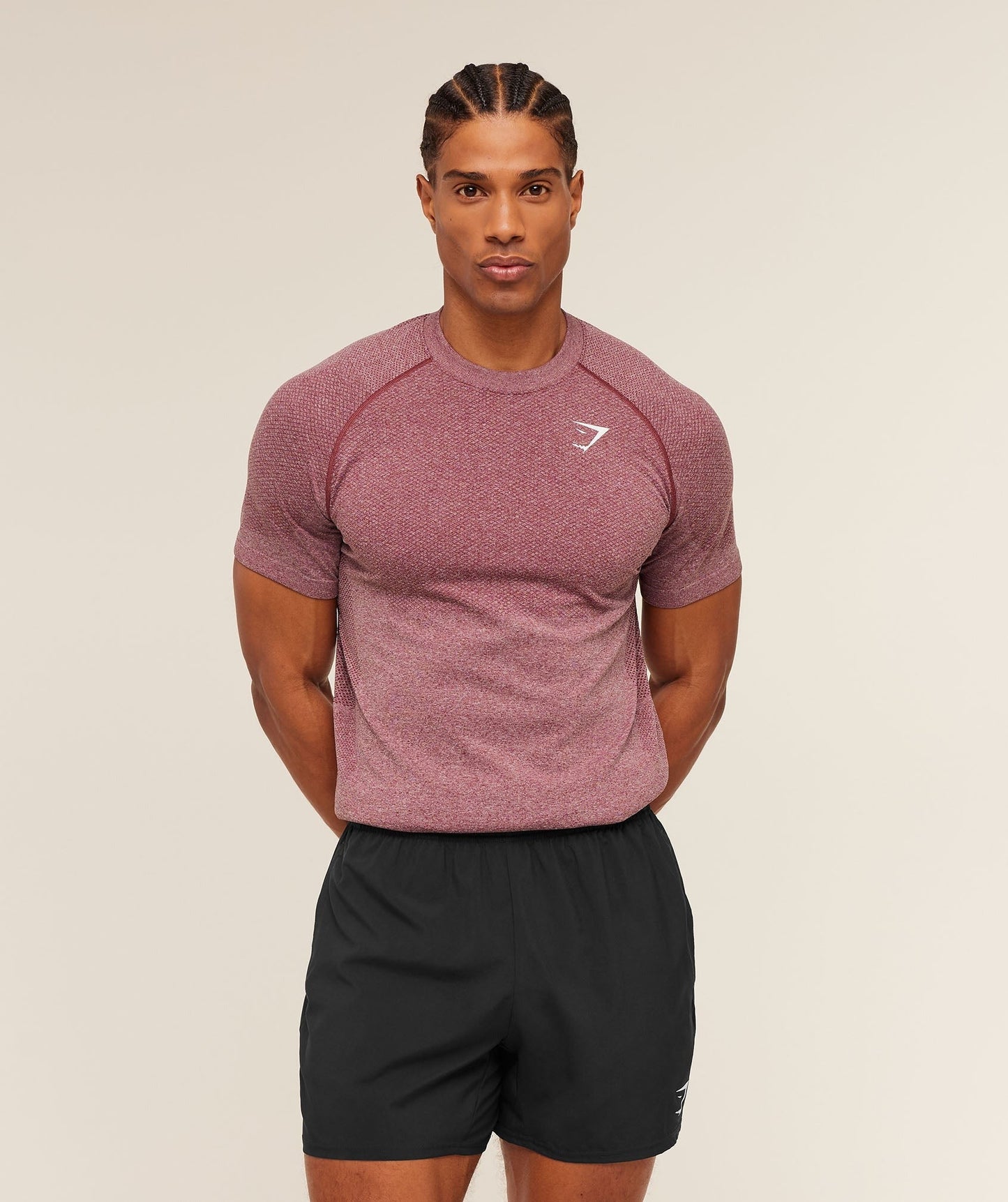 Gymshark Vital Seamless T-Shirt - White/Port