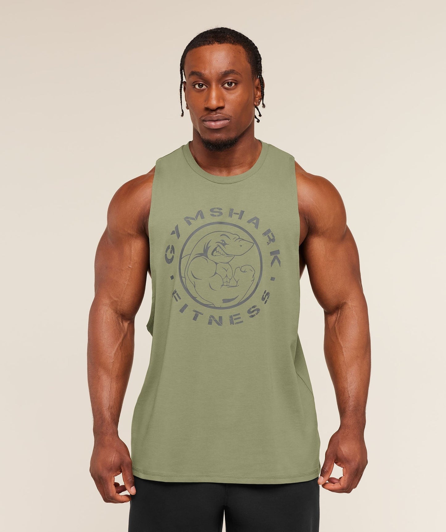 Gymshark Legacy Drop Arm Tank - Grounded Green