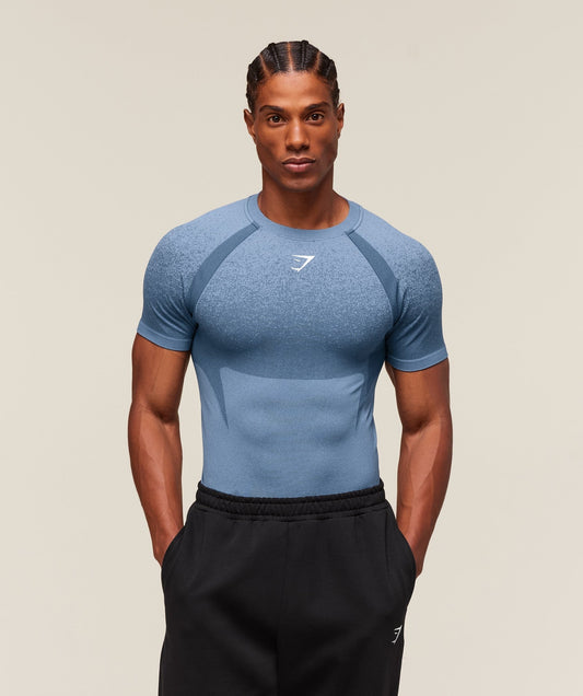 Gymshark Shadow Seamless T Shirt - Faded Blue