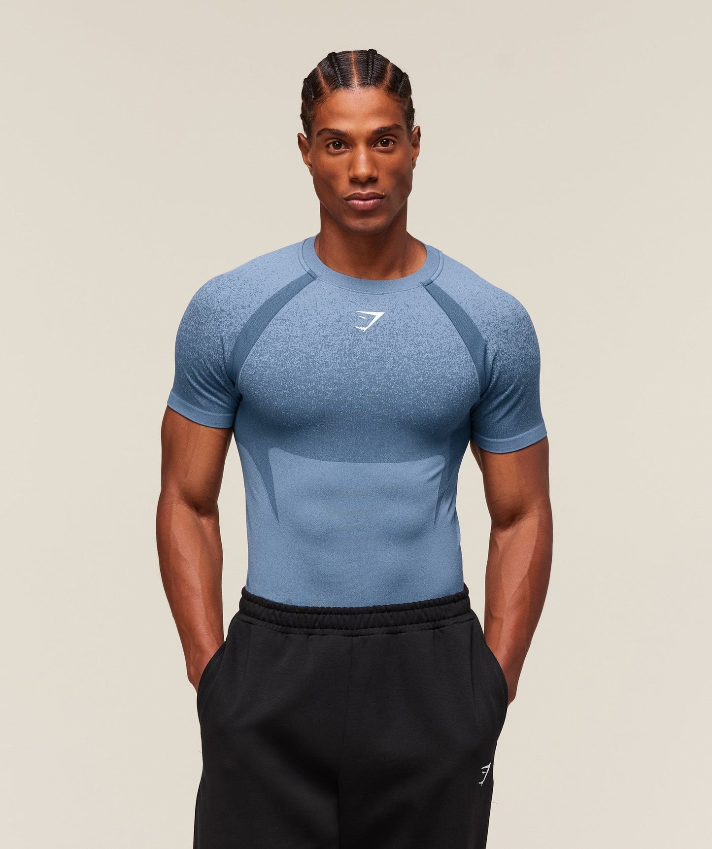 Gymshark Shadow Seamless T Shirt - Faded Blue