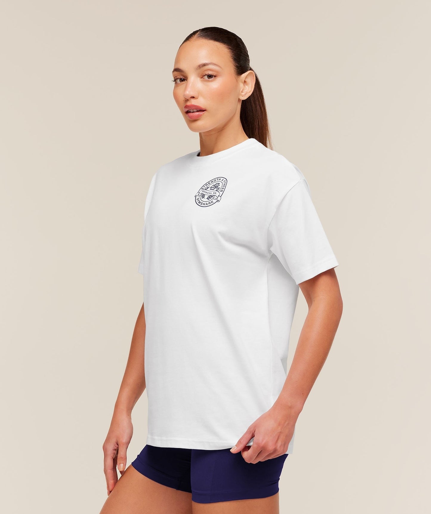 Gymshark Strength and Fitness Crest Graphic T-Shirt - White
