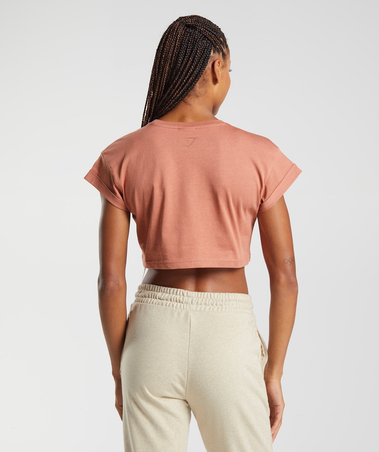 Gymshark Fraction Crop Top - Toffee Brown