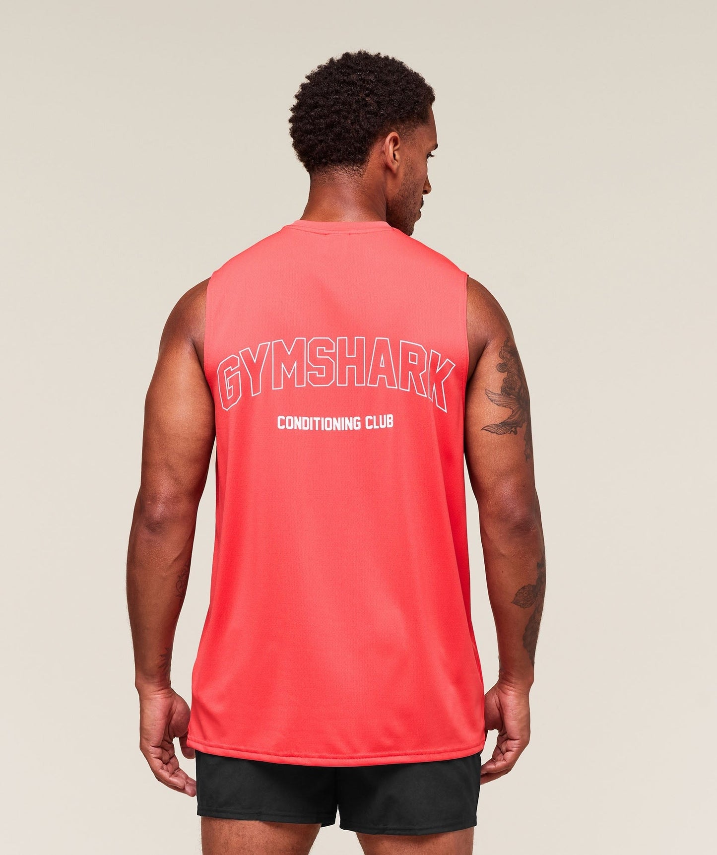 Gymshark Hybrid Athlete Cut Off Tank - Coral Red