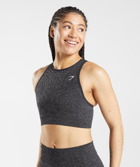 Gymshark Adapt Animal Seamless Sports Bra - Wild | Black